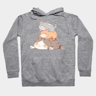 3 British Shorthair Cats Sleeping Hoodie